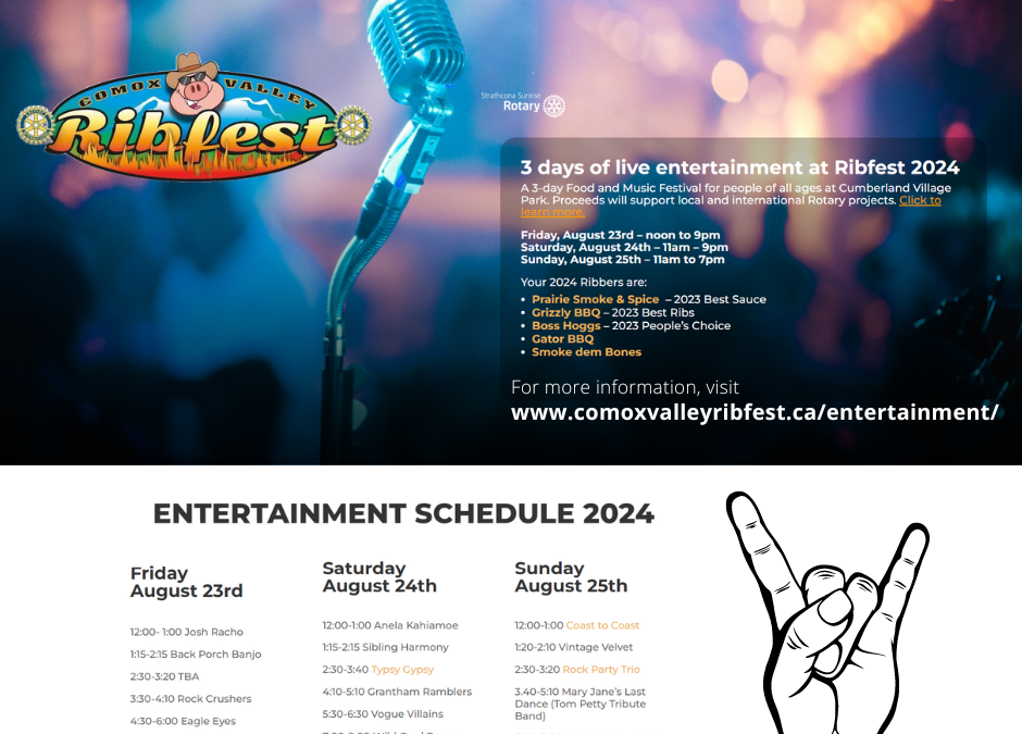 Excellent entertainers booked for #CVRibfest2024